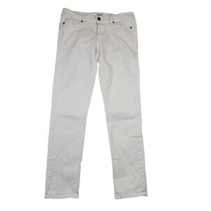 PAIGE Women's Skyline Ankle Peg Jeans Sz 27 Optic White Skinny Stretch‎